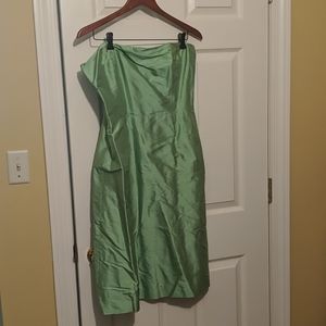 Strapless silk dress